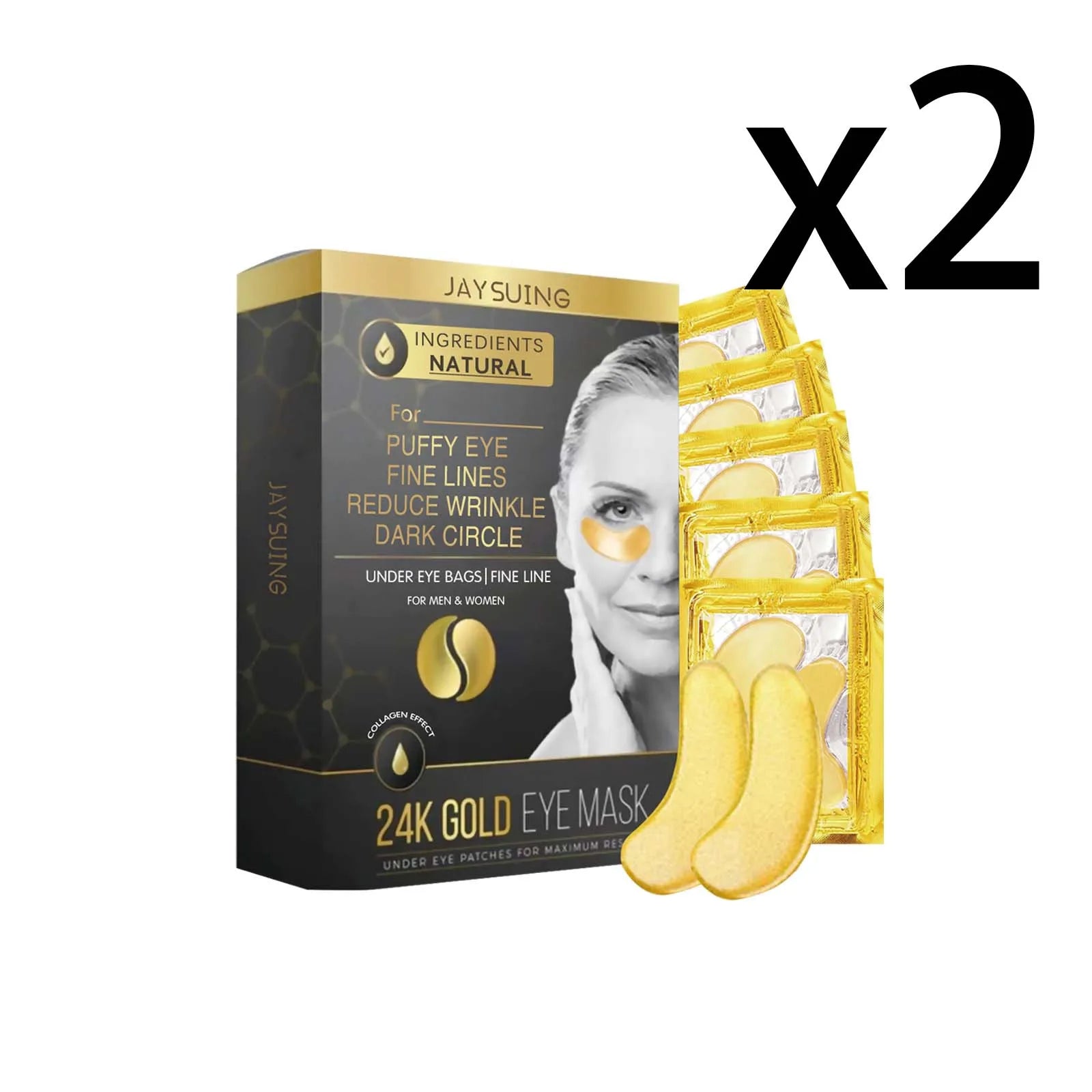 24K Gold Collagen Eye Mask Patches – Brighten & Firm (5 Pairs) Eye Mask Patches Zpaxo 2x5 Pairs 5 Pairs