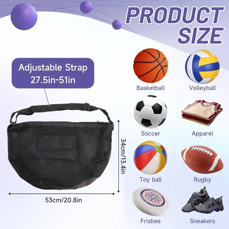 Anti-Tear Mesh Ball Bag – Basketball, Soccer & Volleyball