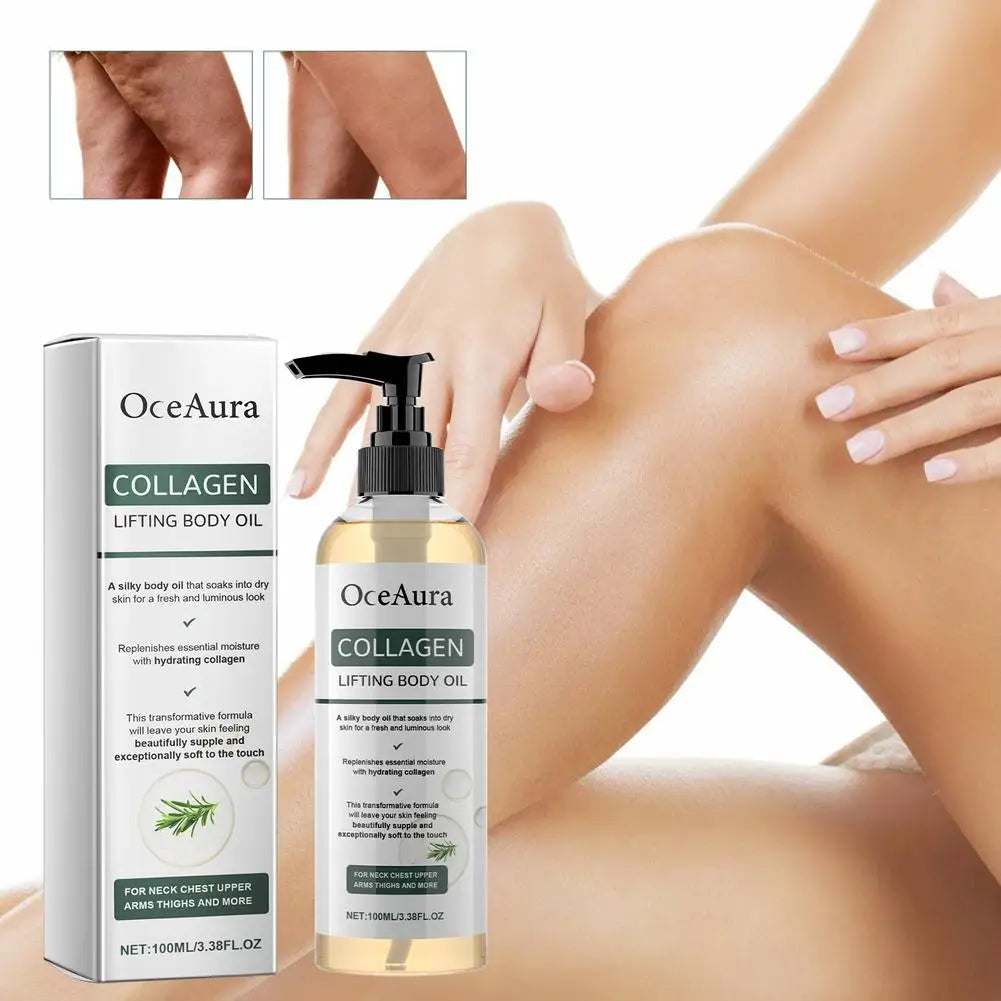 OceAura Collagen Body Oil Tighten Skin Elasticity Increased Moisturizing Body Smooth Non Greasy Rosemary After Shower Body Oil Zpaxo