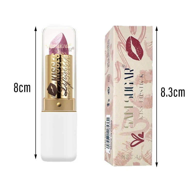 Pearlescent Purple Glitter Velvet Lipstick Waterproof Lasting Fine Shimmer Nourishing Diamond Lipstick Women Makeup Cosmetic Zpaxo