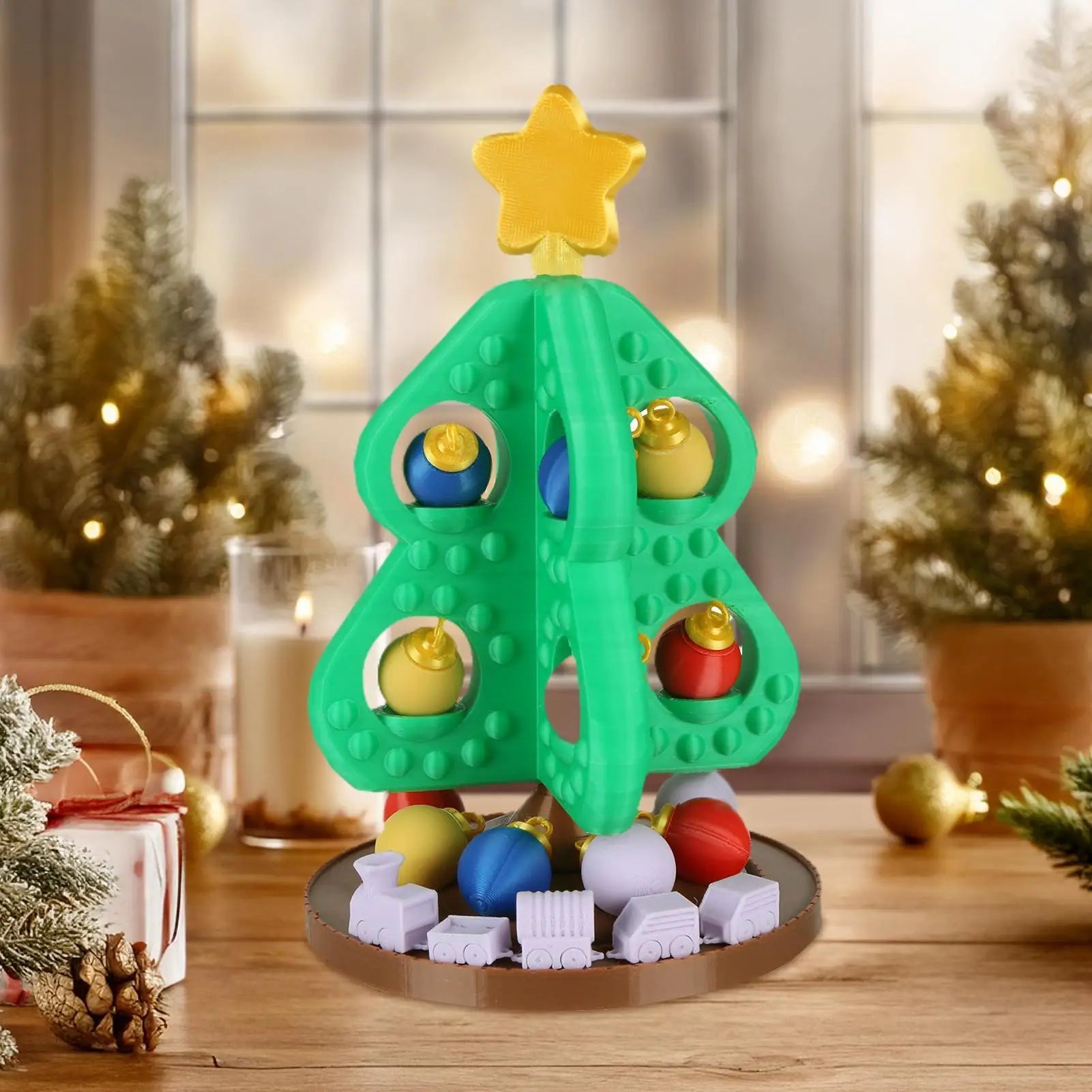 Kids Christmas Tree Toy Train 3D Printed Ornaments Holiday Party
