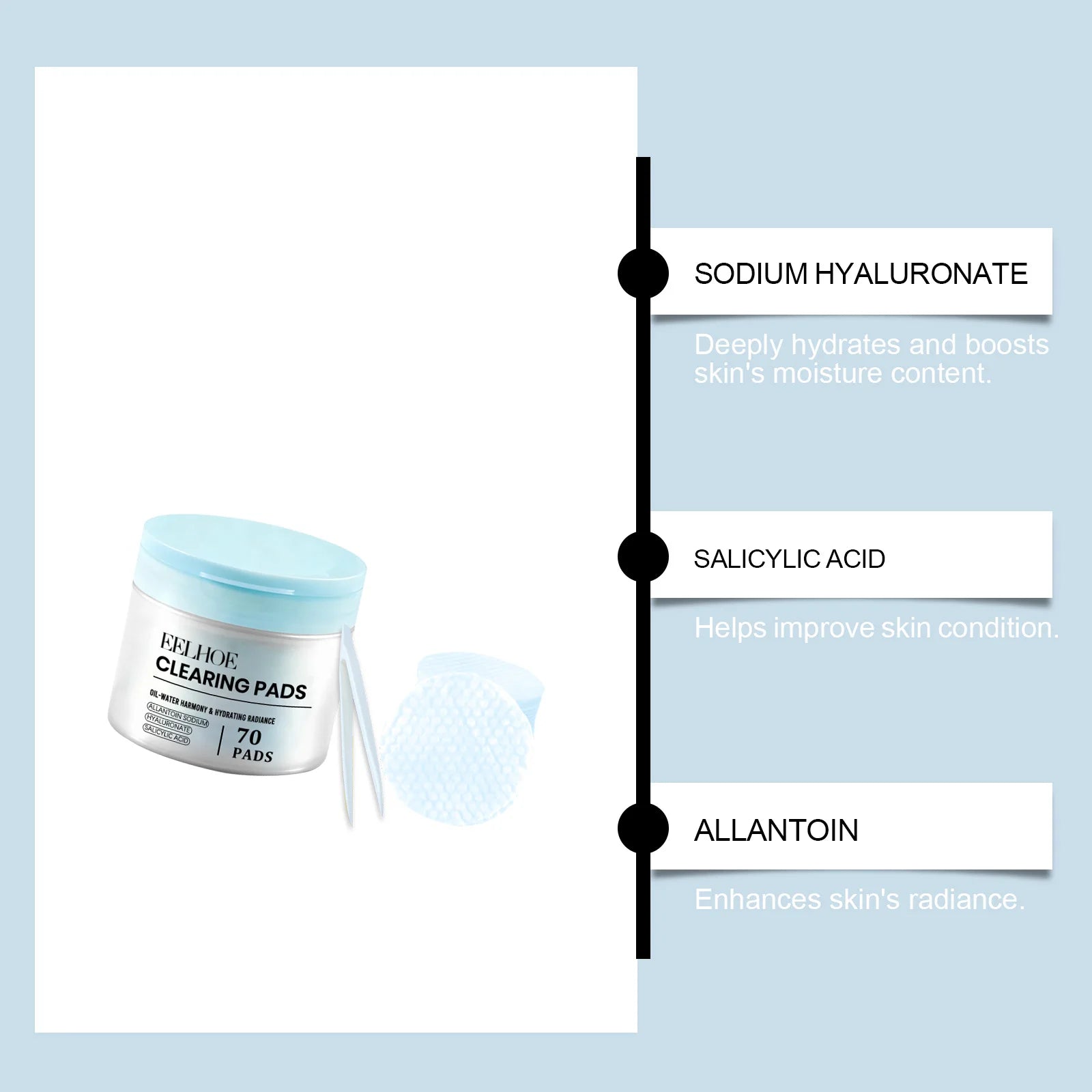Salicylic Acid Toner Pads – Exfoliating Acne & Pore Care, 70ct Exfoliating Toner Pads Zpaxo