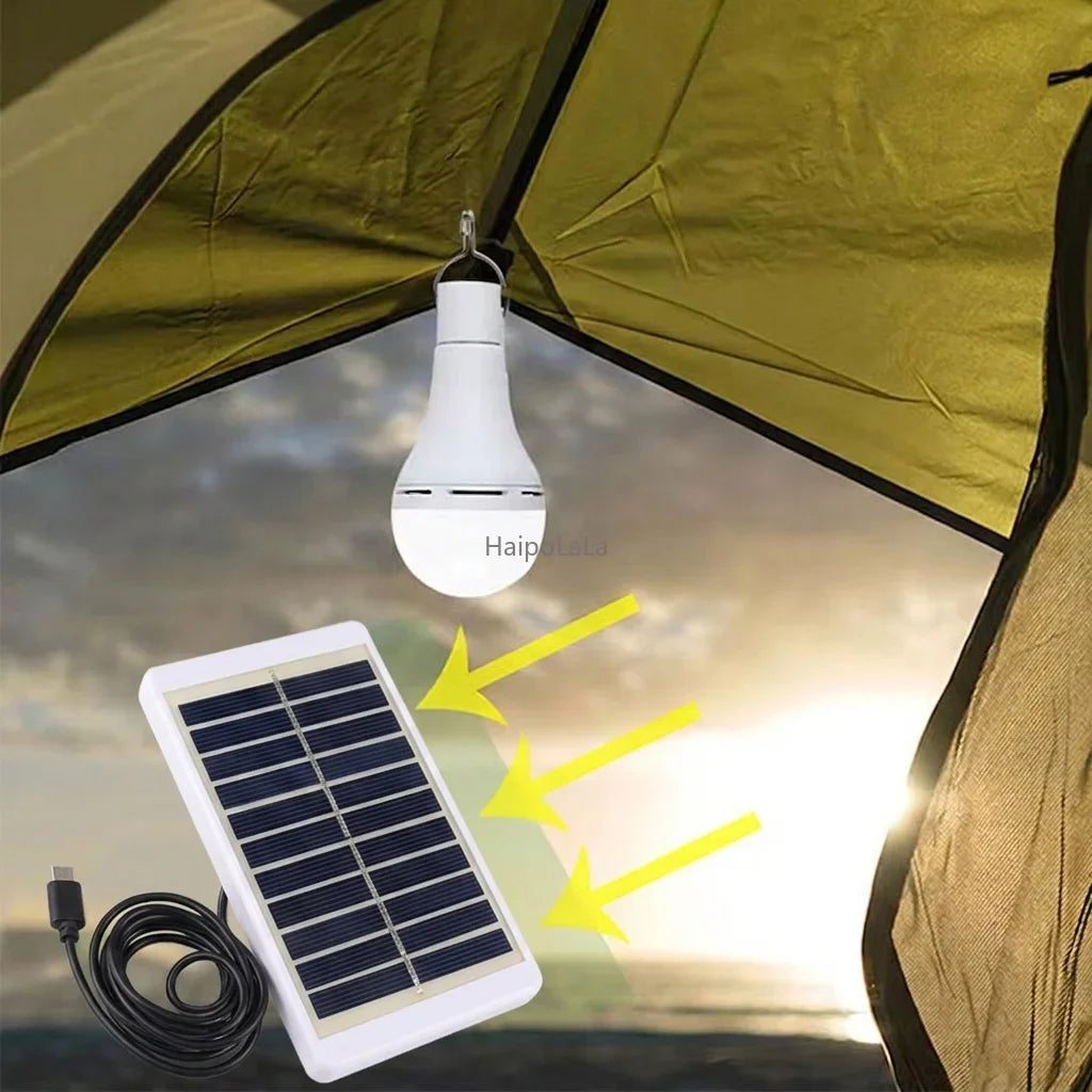 Solar Light Panel USB Charged Hanging Emergency Sunlight Powered Lamp Zpaxo