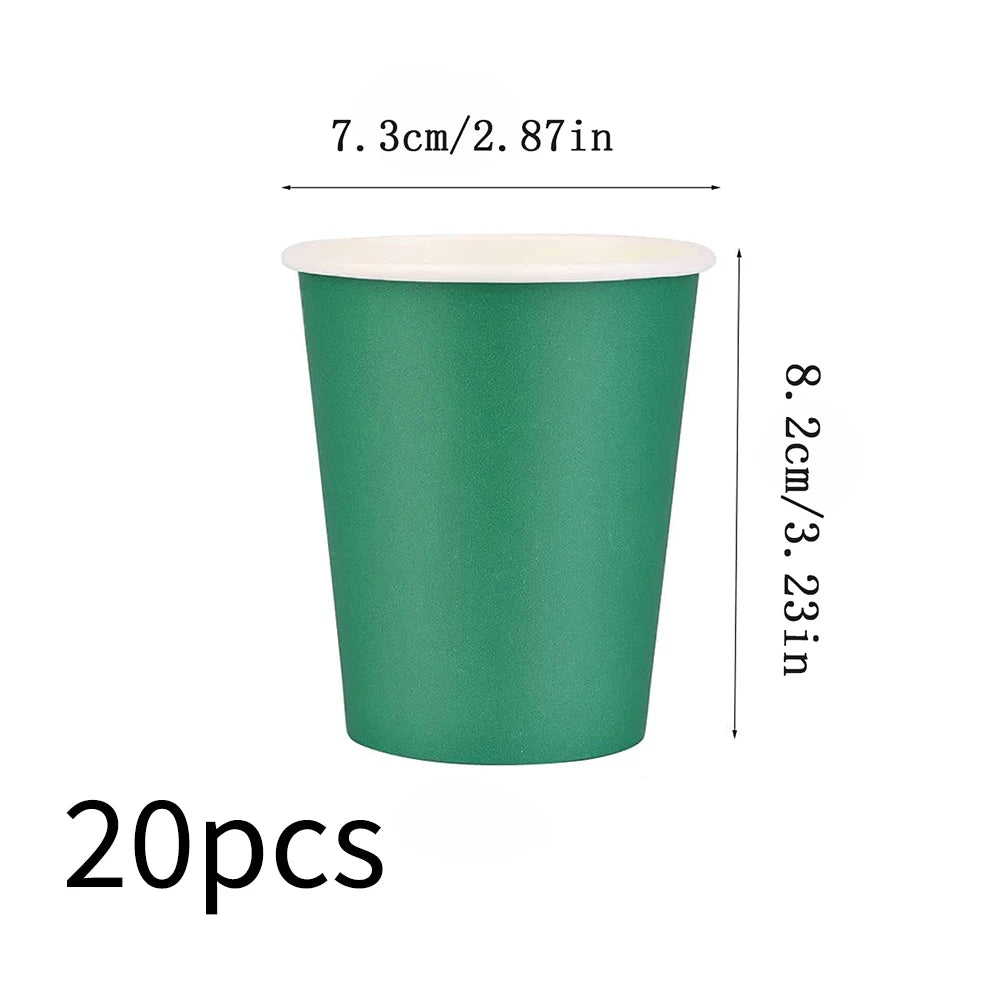 20Pcs 9 Oz Disposable Paper Cups Coffee Cups for Party Decoration Supplies Picnic Travel Red Green Black Zpaxo Green