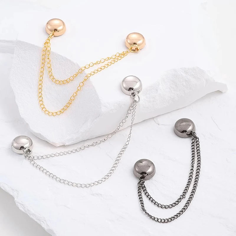 Magnetic Chain Sleeve Clips – No-Sew Waist & Cuff Adjuster 2pk