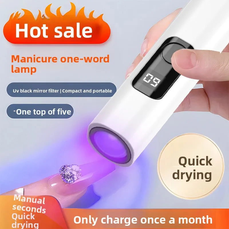 Handheld Nail Lamp Straight Light Spotlight Two Levels Timed Digital