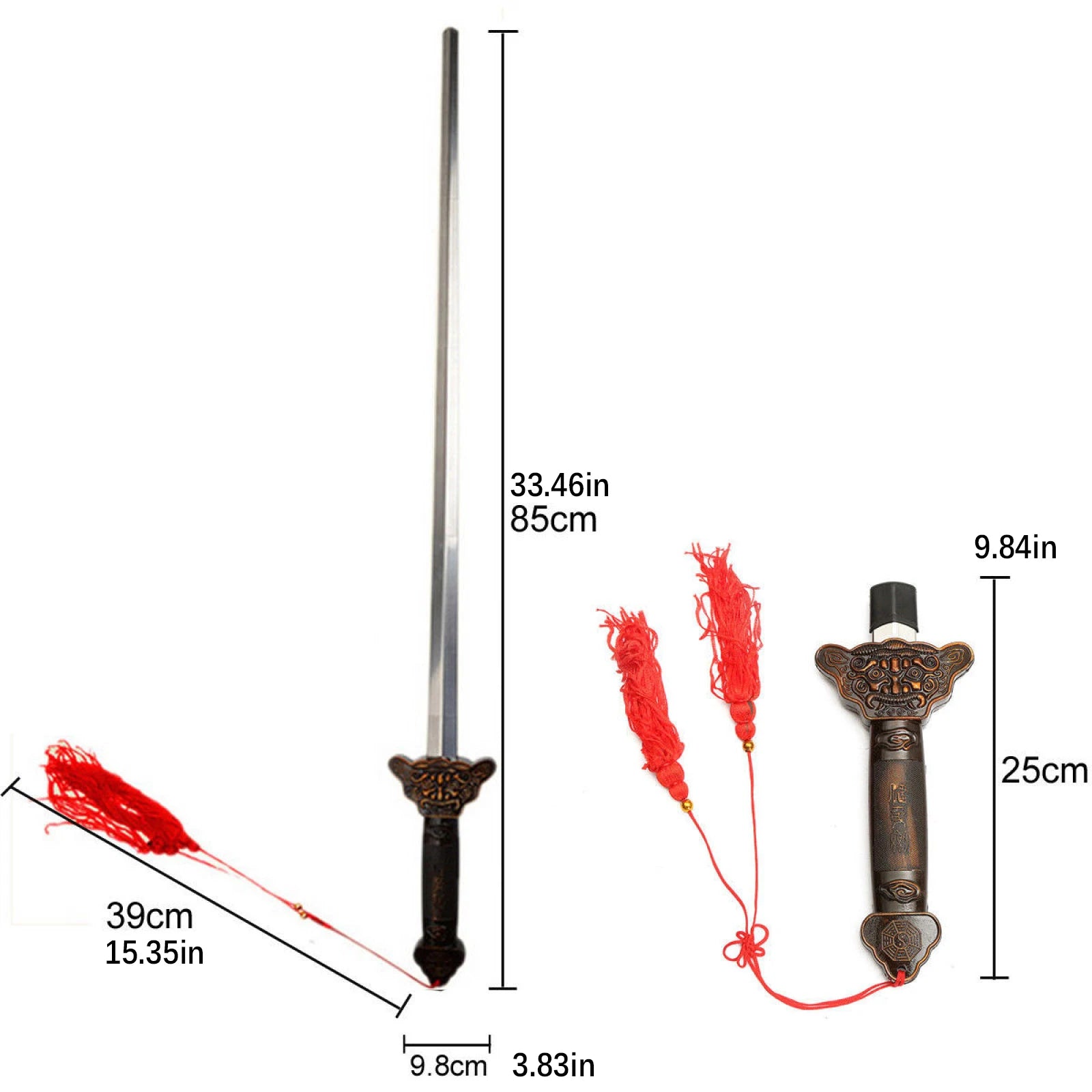 Adjustable 25- Sword Swallowing Illusion Close Up Street Magician