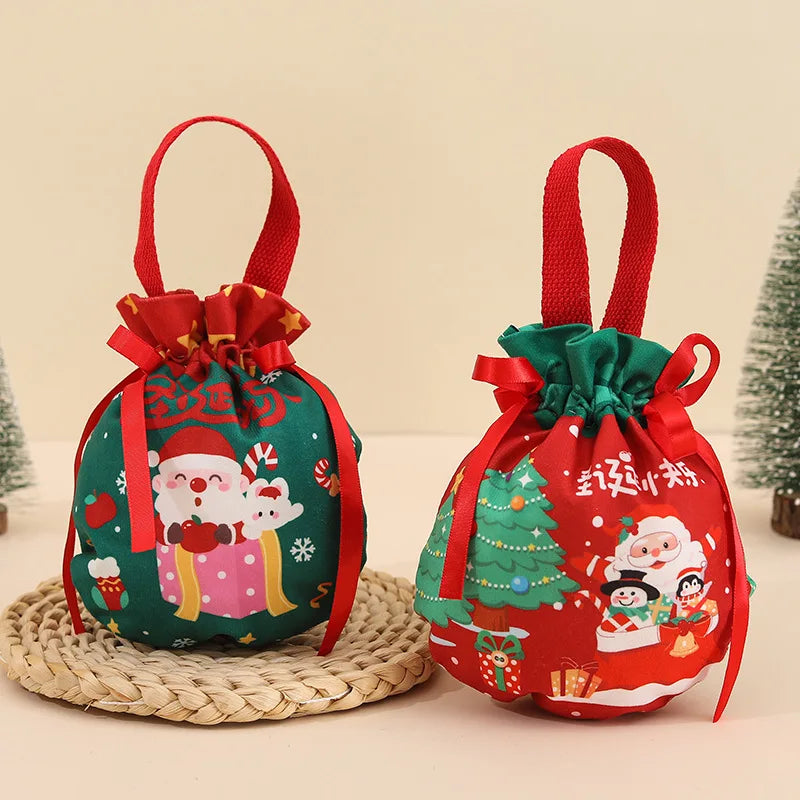 Velvet Christmas Apple Candy Gift Bag – Festive Eve Treat Bag Holiday Gift Bag Zpaxo