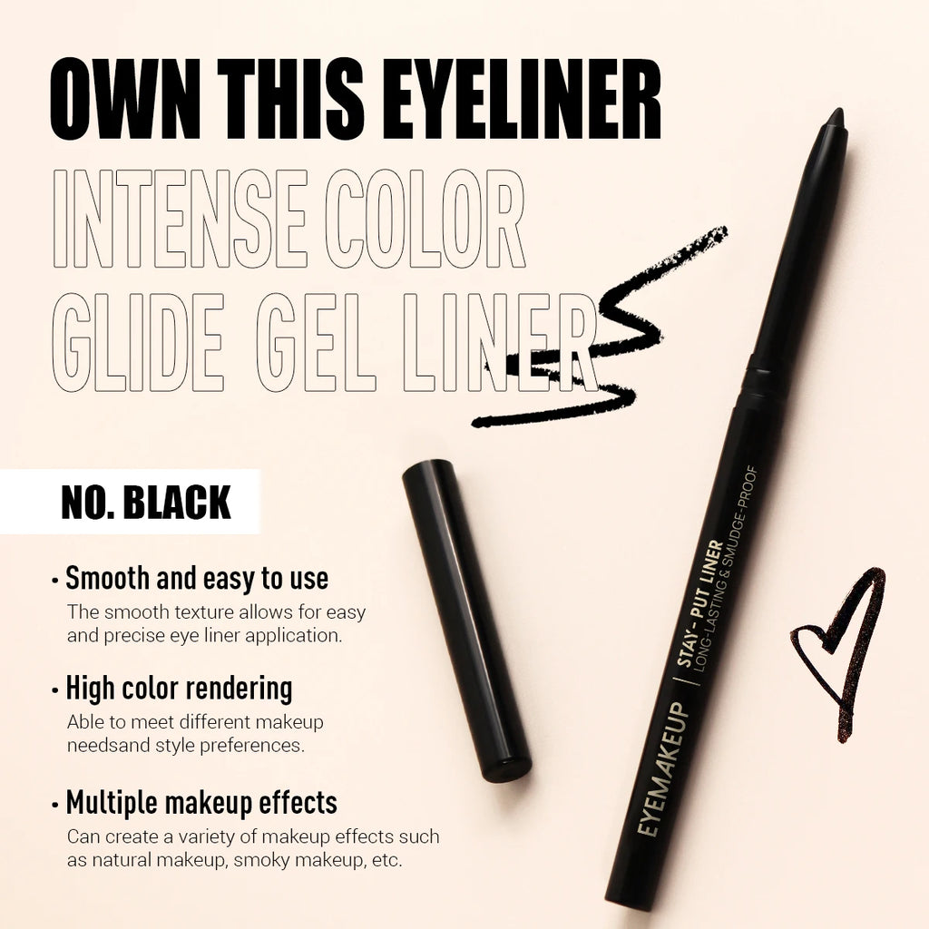 3pcs Black Eyeliner Pencils,Waterproof, Sweatproof ,Black Eyeliner,Suitable For Beginners, Perfect Gift Zpaxo