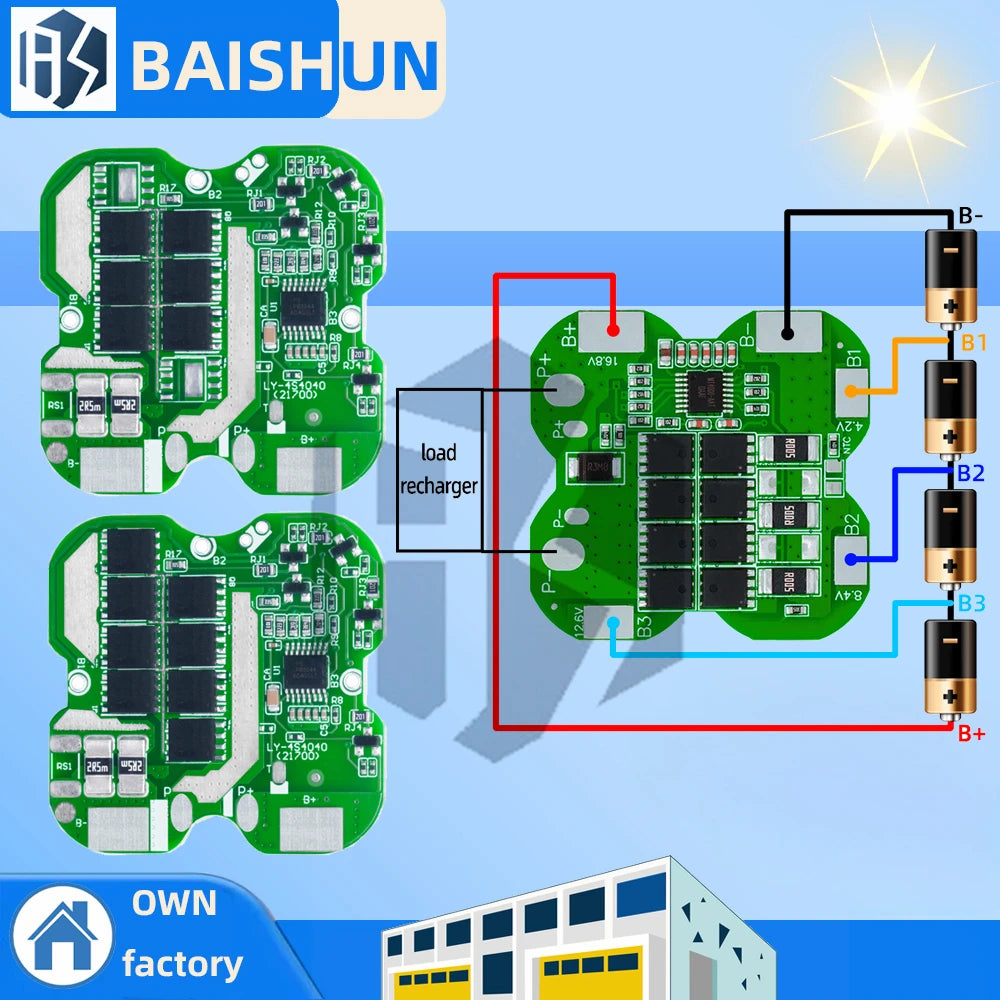 4S 14 8V LiFePO4 16 Li-ion BMS Protection Board 20A Continuous Zpaxo