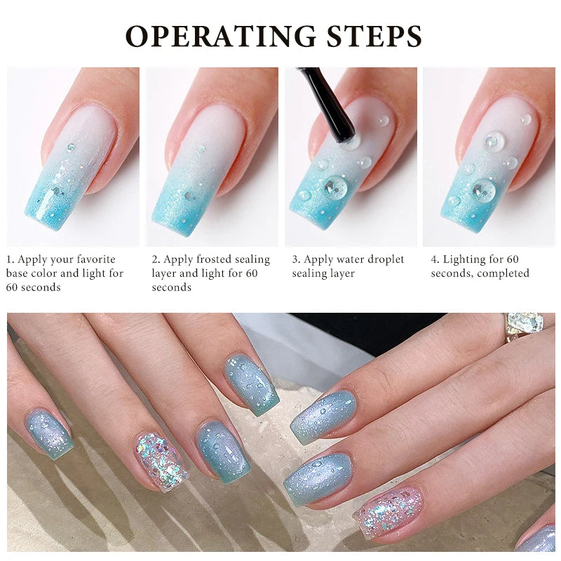 New Clear Top Water Drops Non Wipe Gel Nail Polish Clear Versatile 3D Water Droplet Effect UV LED High Shine Glossy Nail Gel Zpaxo