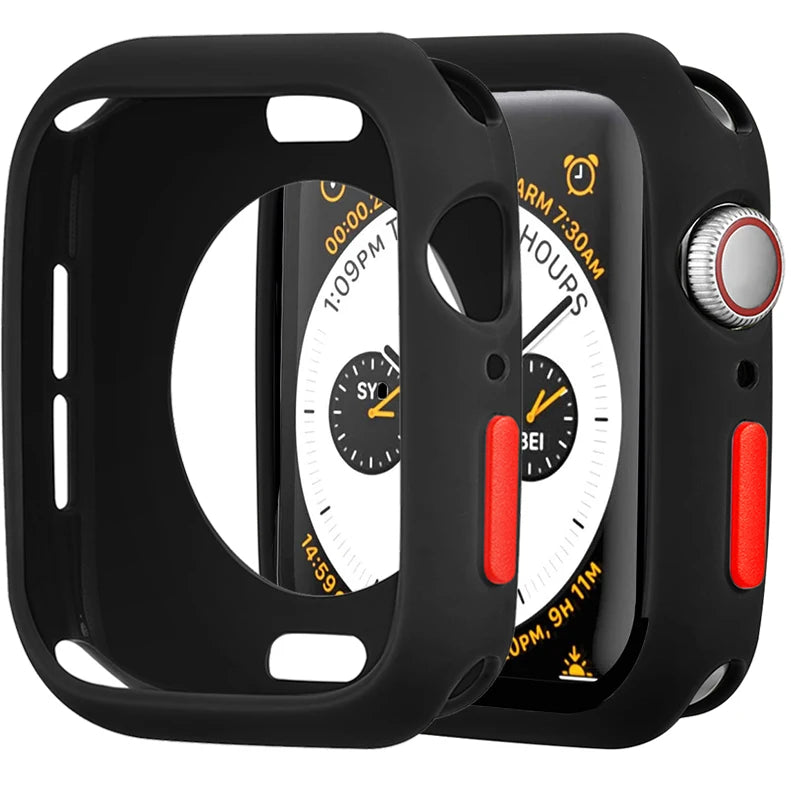 Silicone Case For Apple Watch 9 8 7 6 5 4 se 45mm 41mm 44mm 40mm 42mm 38mm Protection Shell Cover for iWatch Series Ultra 2 49mm Zpaxo