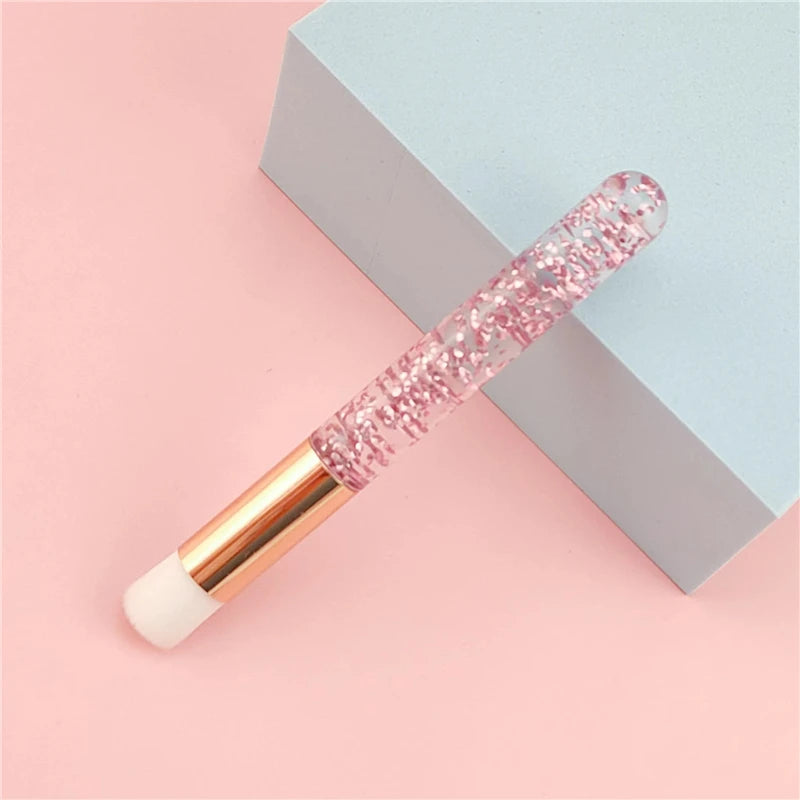 Professional Eyelash Extension Shampoo Cleaning Brush Pink Shining Eye Lash Lift Foam Cleaner Brushes Nose Face Clean Tools Zpaxo Pink Sequin