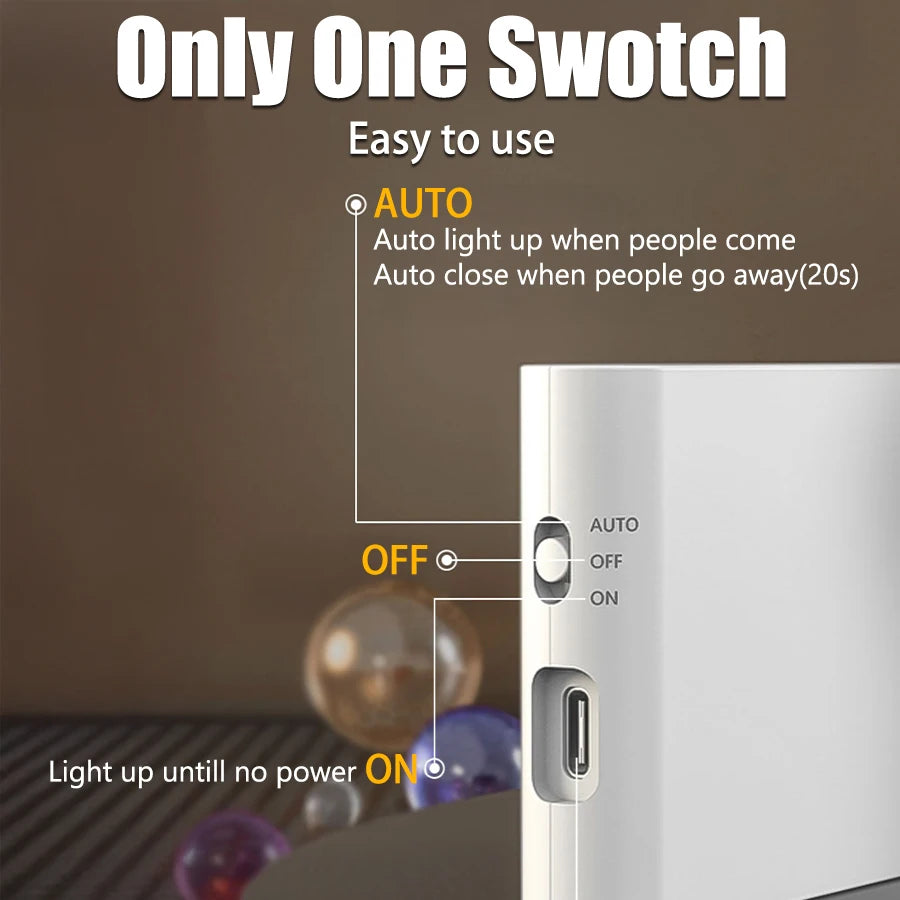 Motion Sensor LED Night Light – Rechargeable Magnetic Wall Lamp Motion Sensor Night Light Zpaxo