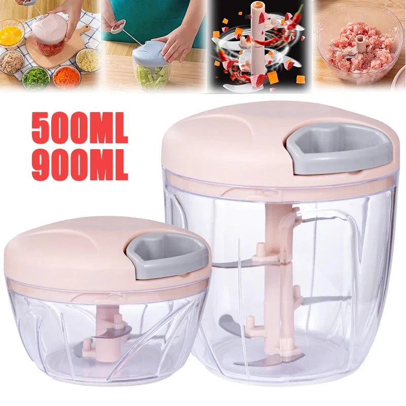 Manual Garlic Chopper & Food Mincer – 500ml / 900ml
