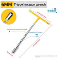 T-type Socket Wrench Set, T-shaped Extended Hex Wrench, Rubber-coated Car And Motorcycle Tire Repair Tools Zpaxo A1