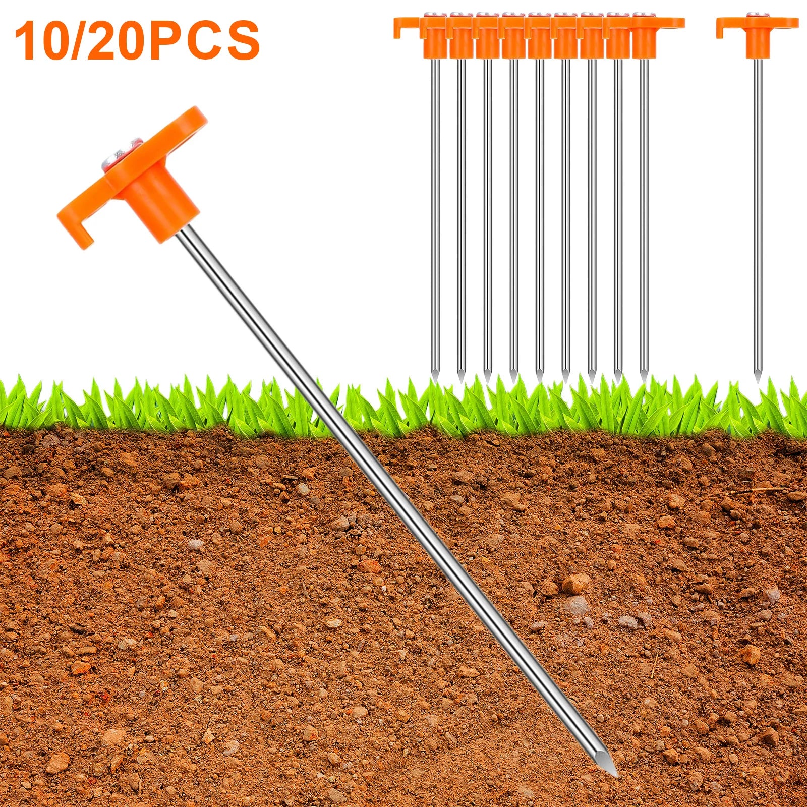 T-shaped Tent Stakes Non-slip Rust-proof Steel Canopy Anchors