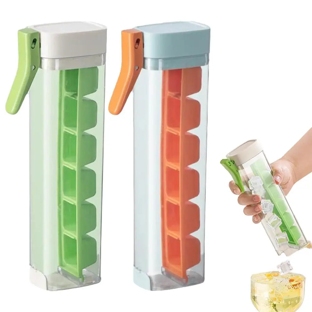 One-Click Ice Cube Tray & Storage Box | Whiskey Bar Tool Ice Cube Tray Zpaxo 2pcs