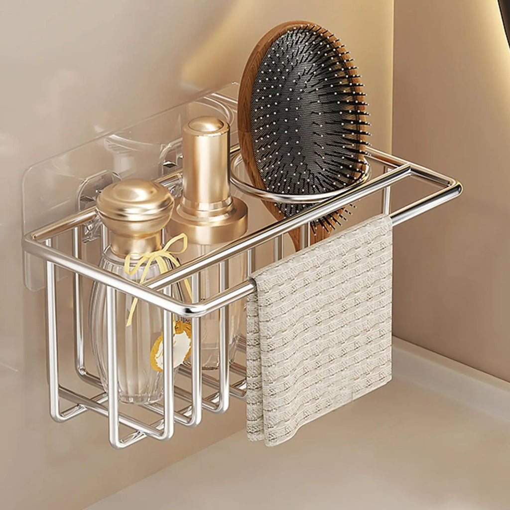 Sponge Holder Kitchen Sink Stainless Steel Wall Mounted No-drill Rack