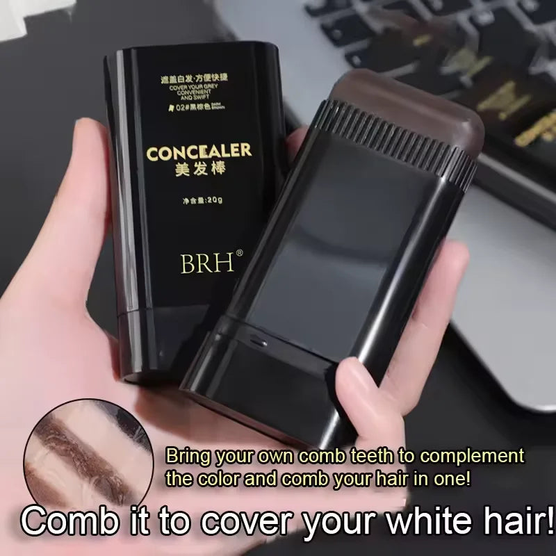 3-In-1 Hair Coloring Stick with Comb Teeth,Temporary Hair Color Corrector,Quick Gray Coverage,Unisex 20g Portable Hair Dye Stick Zpaxo