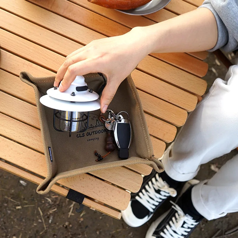 Hot Outdoor Camping Storage Tray, Household Travel Storage Box, Camping Portable Folding Square Miscellaneous Items Storage Tray Zpaxo