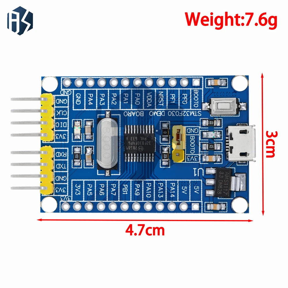 32-Bit ARM Cortex-M0 Development Board – STM32F030F4P6 Mini System 48MHz Zpaxo
