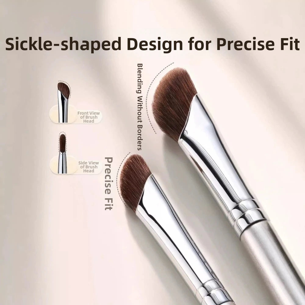 Professional Makeup Brushes Angled Triangle Gold Cosmetics Tools Kits Zpaxo