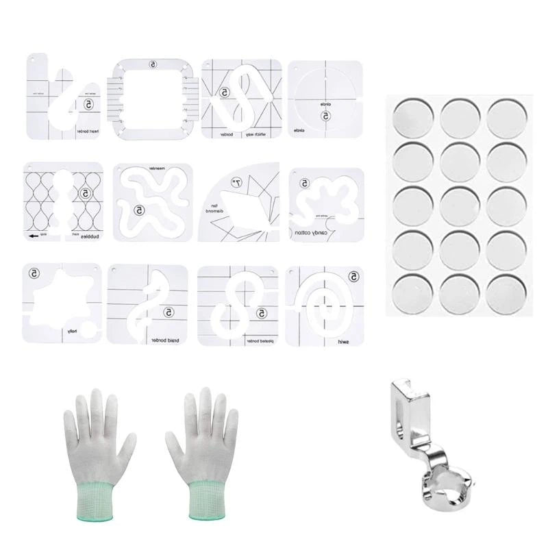 15 Pcs Acrylic Quilting Ruler Frees Motion Quilting Template Set Sewing Ruler Sewing Stencil Template for Craft Hobbyist Zpaxo CN