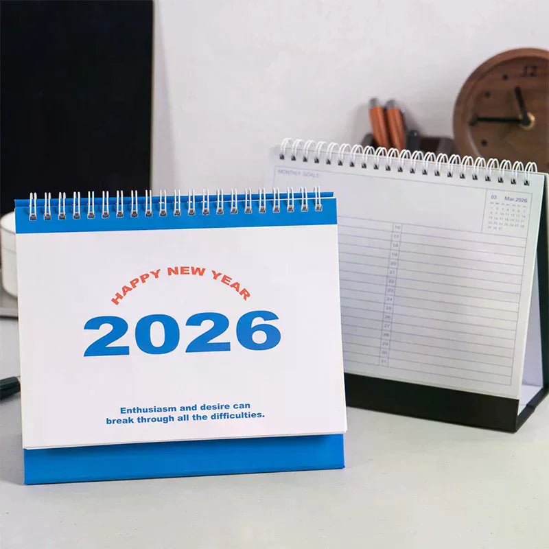 2026 Calendar Simple Book Monthly Daily Planner Scheduler Time Management Home Office Desktop Decoration Standing Calendar Zpaxo