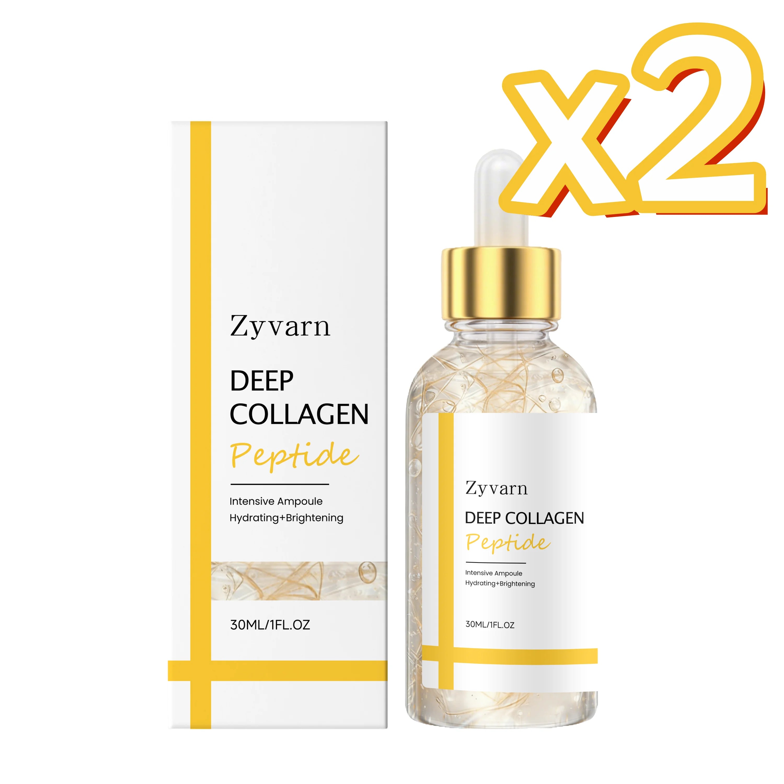 ZYVARN Silk Peptide Collagen Lifting Anti-Wrinkle Face Serum Anti-Aging Face Serum Zpaxo 30ml Boxed x 2