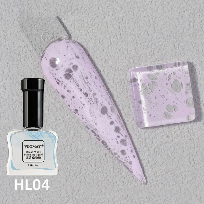 Bubble Ocean Wave Nail Art Glue White Black Lace Quickly Blooming Gradient Nail Painting Art Poke Gel UV LED Soak Off Varnish Zpaxo HL04