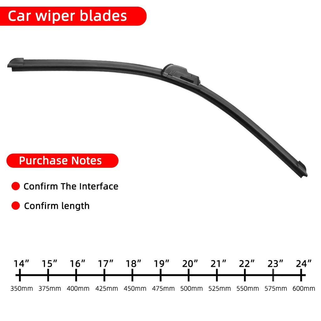 Universal Frameless Wiper Blades Soft Rubber Hook Mount Car Zpaxo
