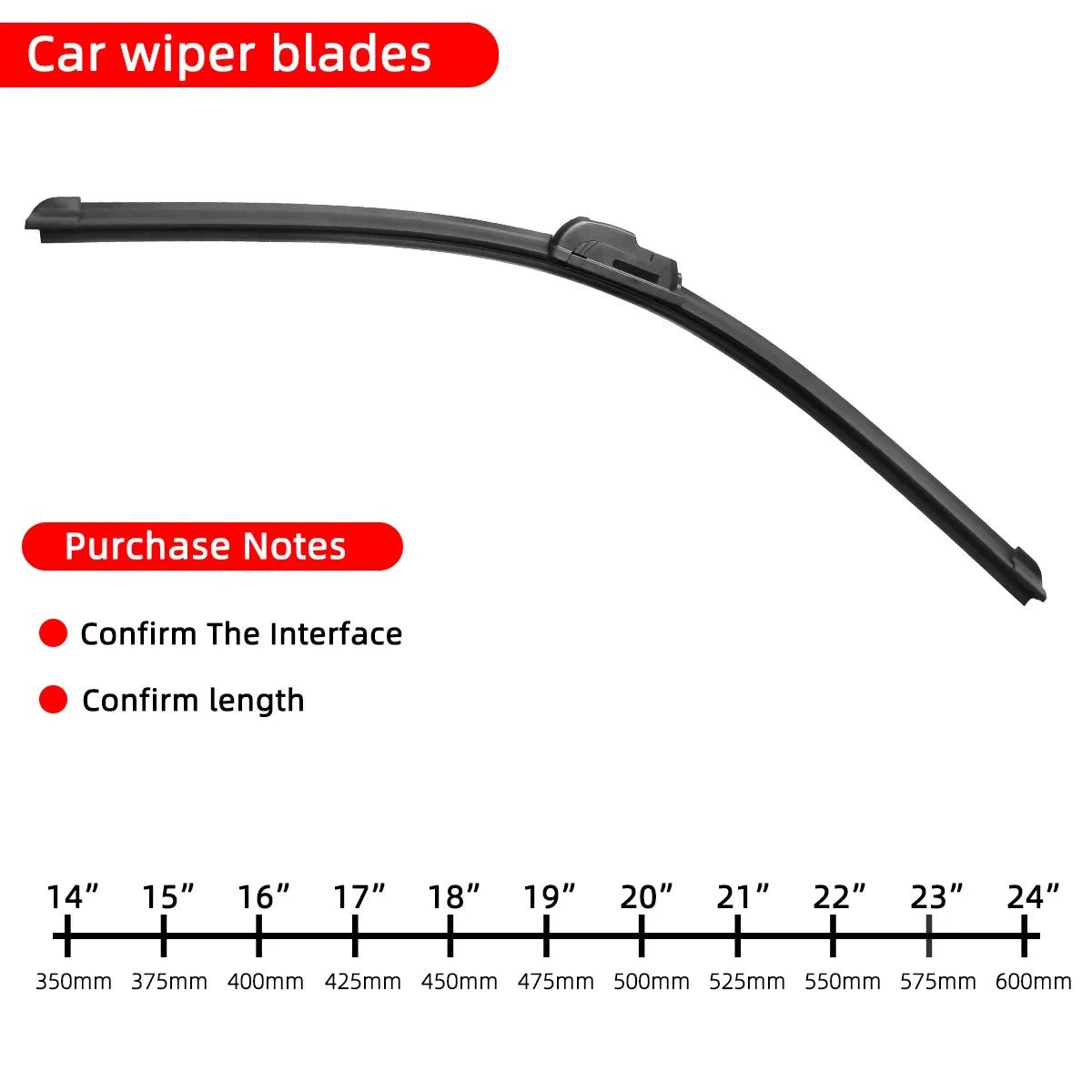 Universal Frameless Wiper Blades Soft Rubber Hook Mount Car Zpaxo