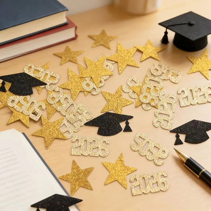 Graduation Party Confetti 2026 Doctor Hat Star 3 Styles Mixed Table