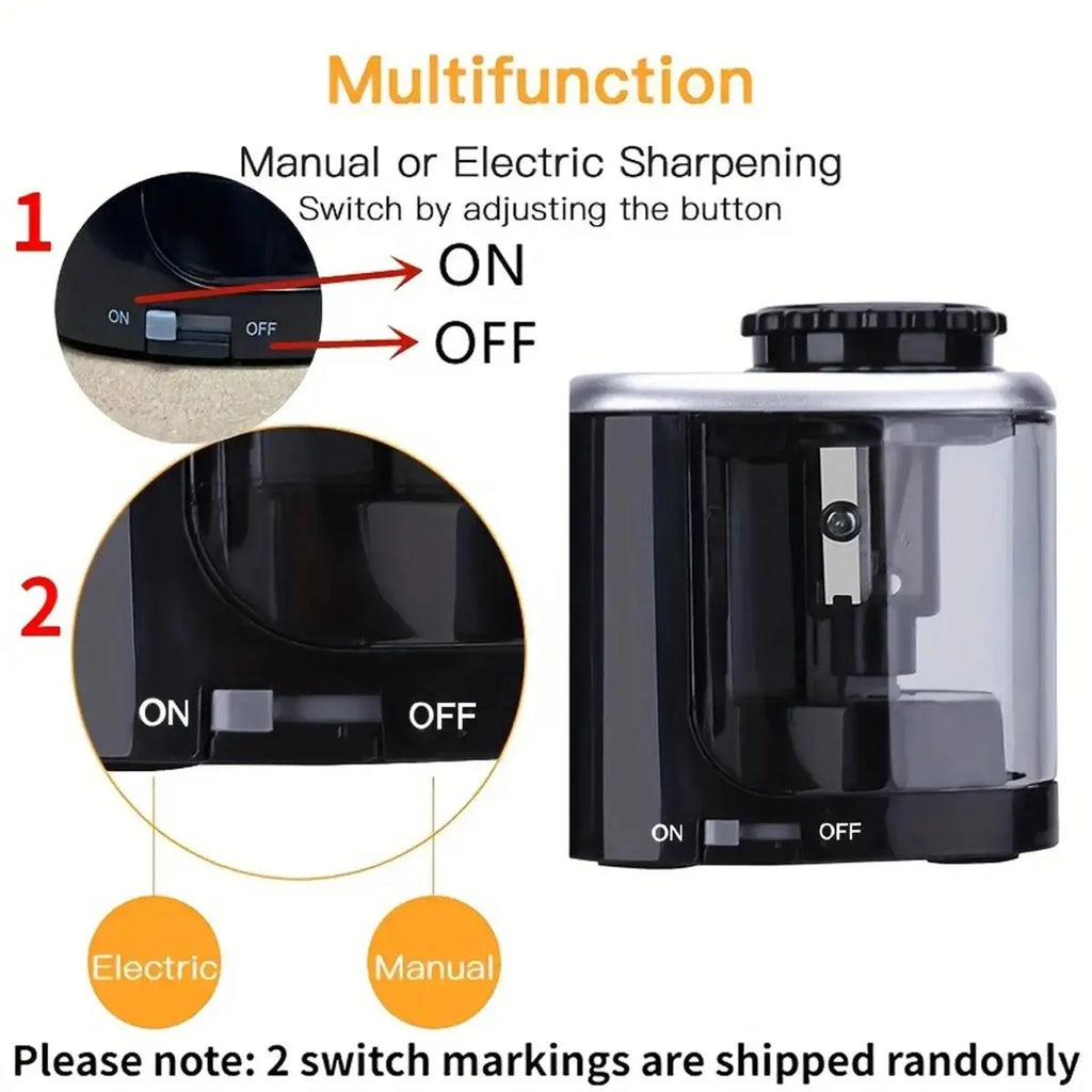 Automatic Pencil Sharpener Electric Auto Pencil Sharpener Helical Steel Blade Sharpener For Kids Adults Artists Colored Pencils Zpaxo