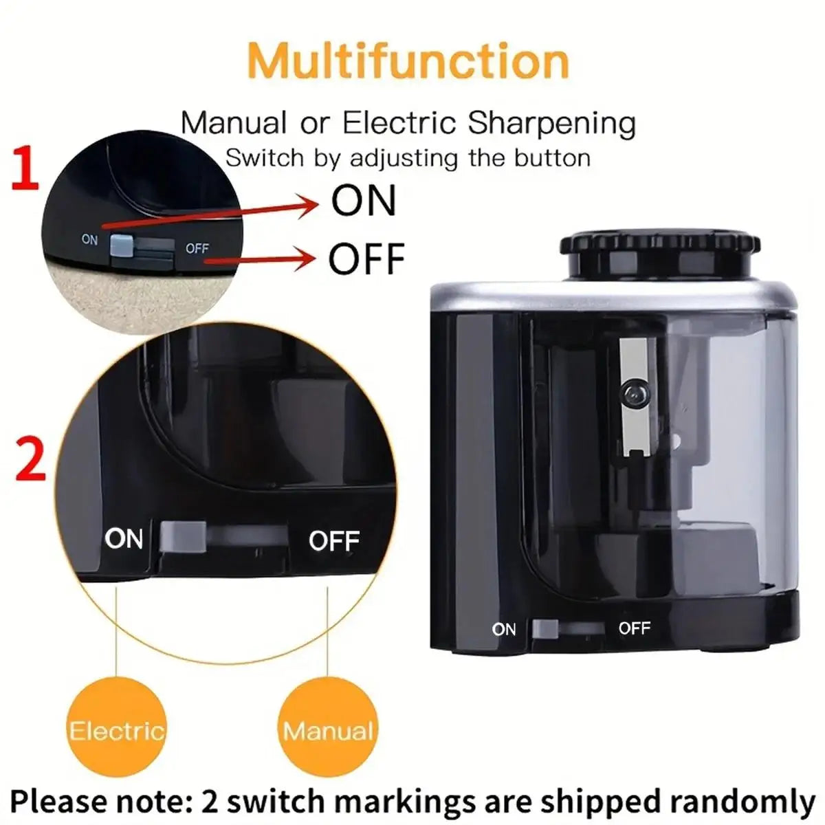 Automatic Pencil Sharpener Electric Auto Pencil Sharpener Helical Steel Blade Sharpener For Kids Adults Artists Colored Pencils Zpaxo