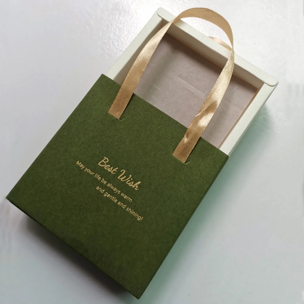 Portable Paper Jewelry Box – Ring, Earring & Necklace Gift Case Jewelry Gift Box Zpaxo Green 2