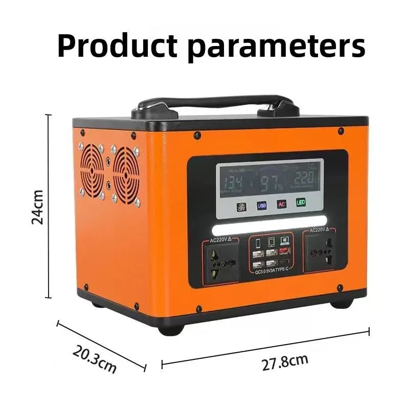 LiFePO4 600W Portable Power Station AC 220V 40Ah Solar Generator Storage Energy Power Bank for Camping Travel RV Home Emergency Zpaxo