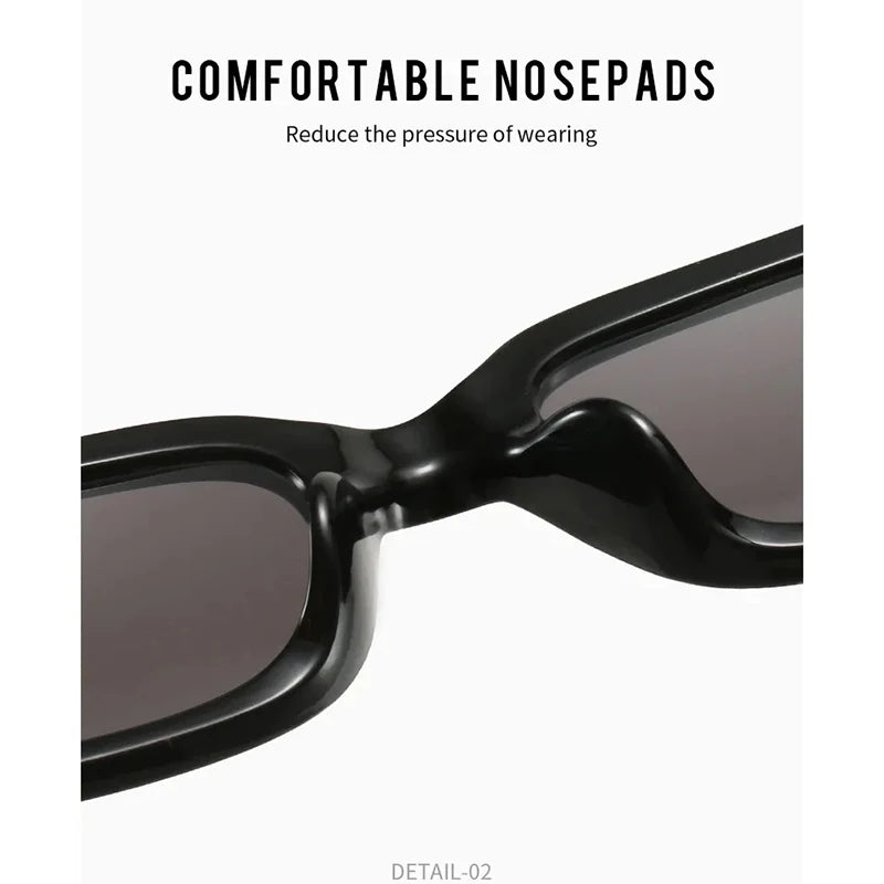 Vintage Small Rectangular Sunglasses Women Y2K Trend Color Lens UV Protection Fashion Streetwear Shades Cycling Accessories MTB Zpaxo