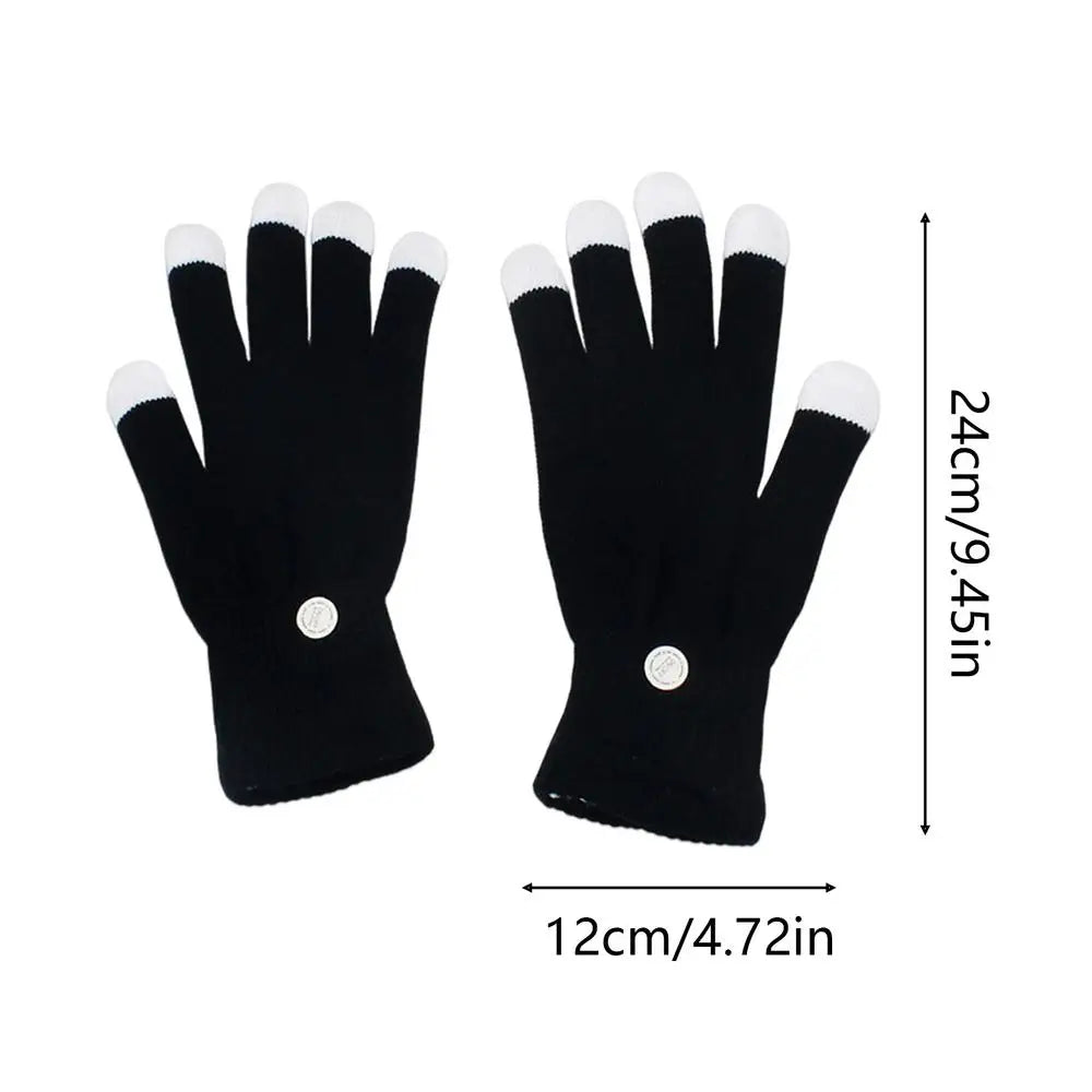 LED Light Up Gloves 7 Changing Adjustable Cool Kids Adult Party