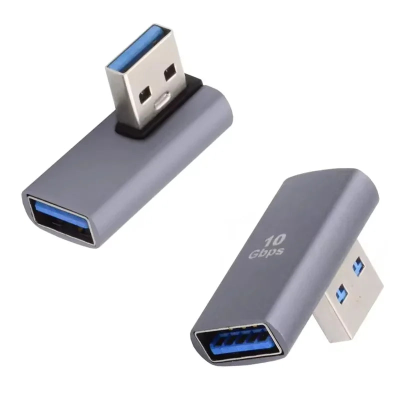 90° Right Angle USB 3.0 Male to Female Adapter | 1–5 Pack