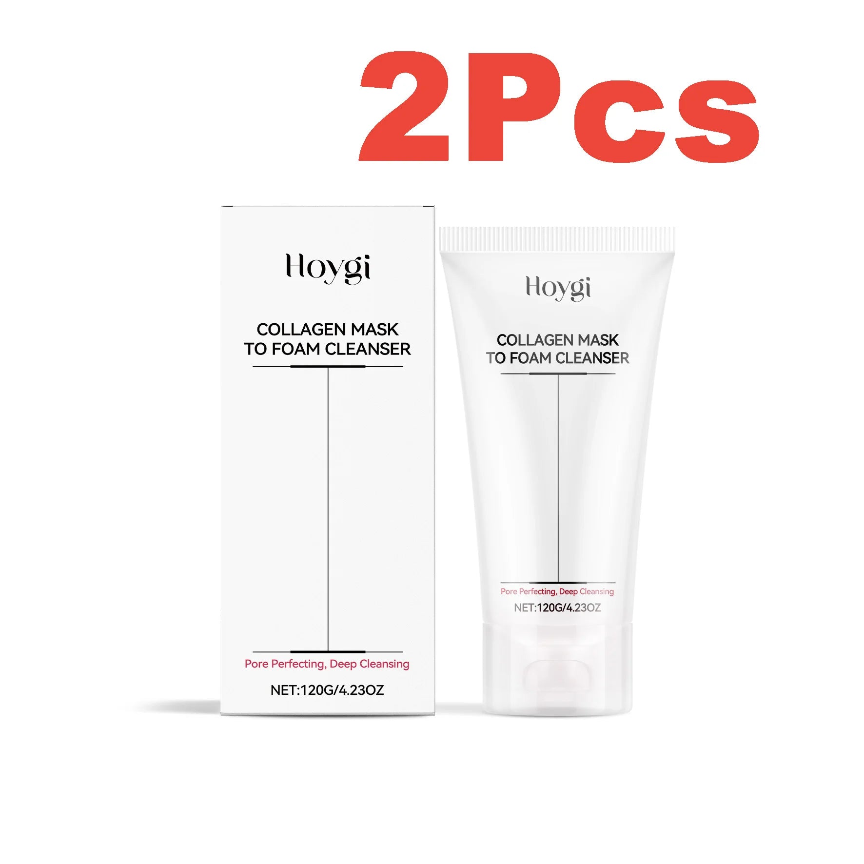 Collagen & Hyaluronic Acid Facial Cleanser – Hydrating Face Wash Facial Cleanser Zpaxo 2 x 120g Boxed