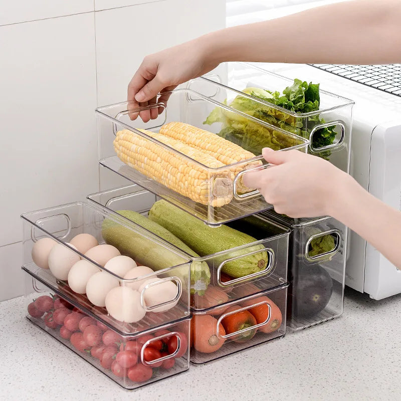 Kitchen Refrigerator Storage Box Transparent Vegetable Fruit Desktop