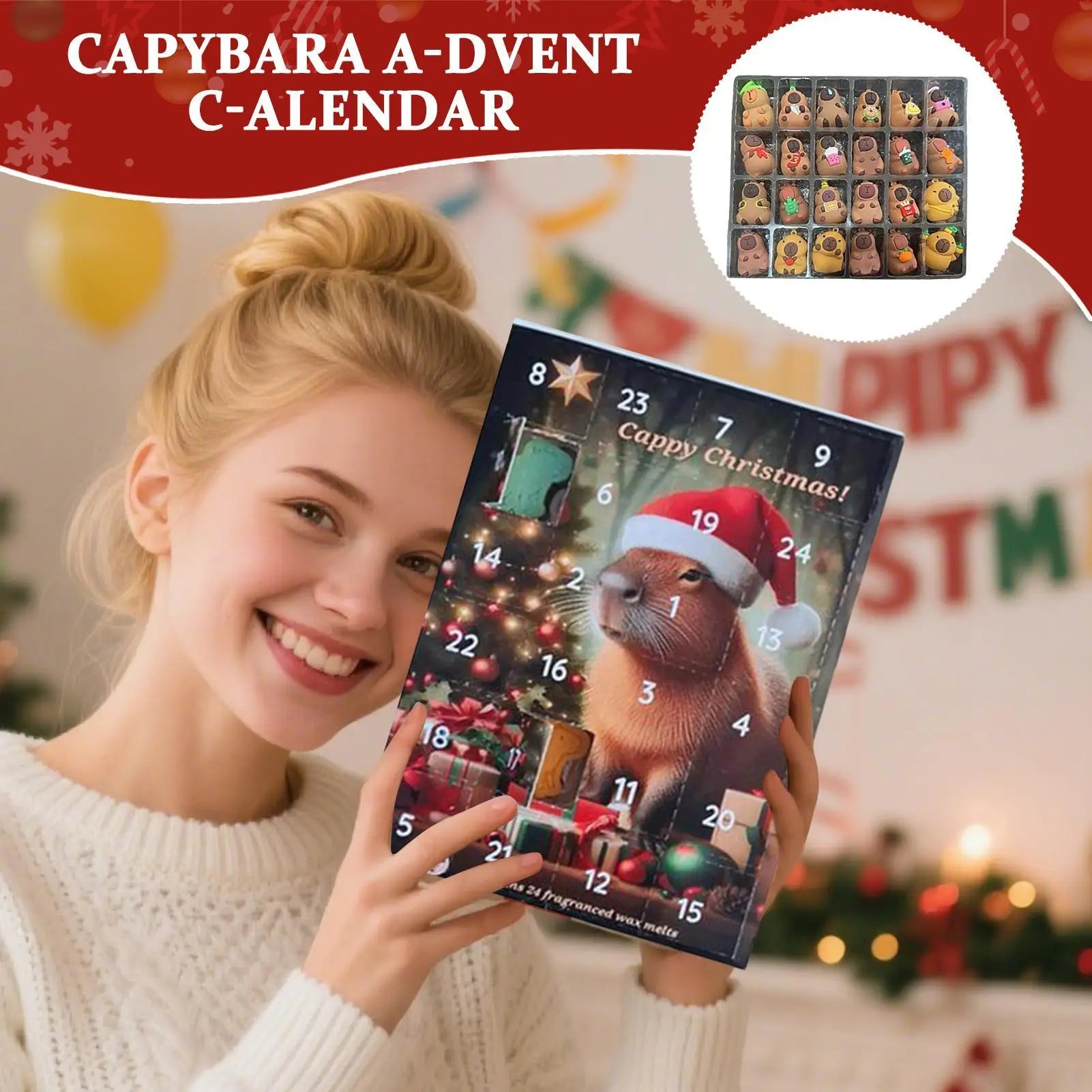 2025 Capybara Advent Calendar 24 Days Christmas Countdown Toy