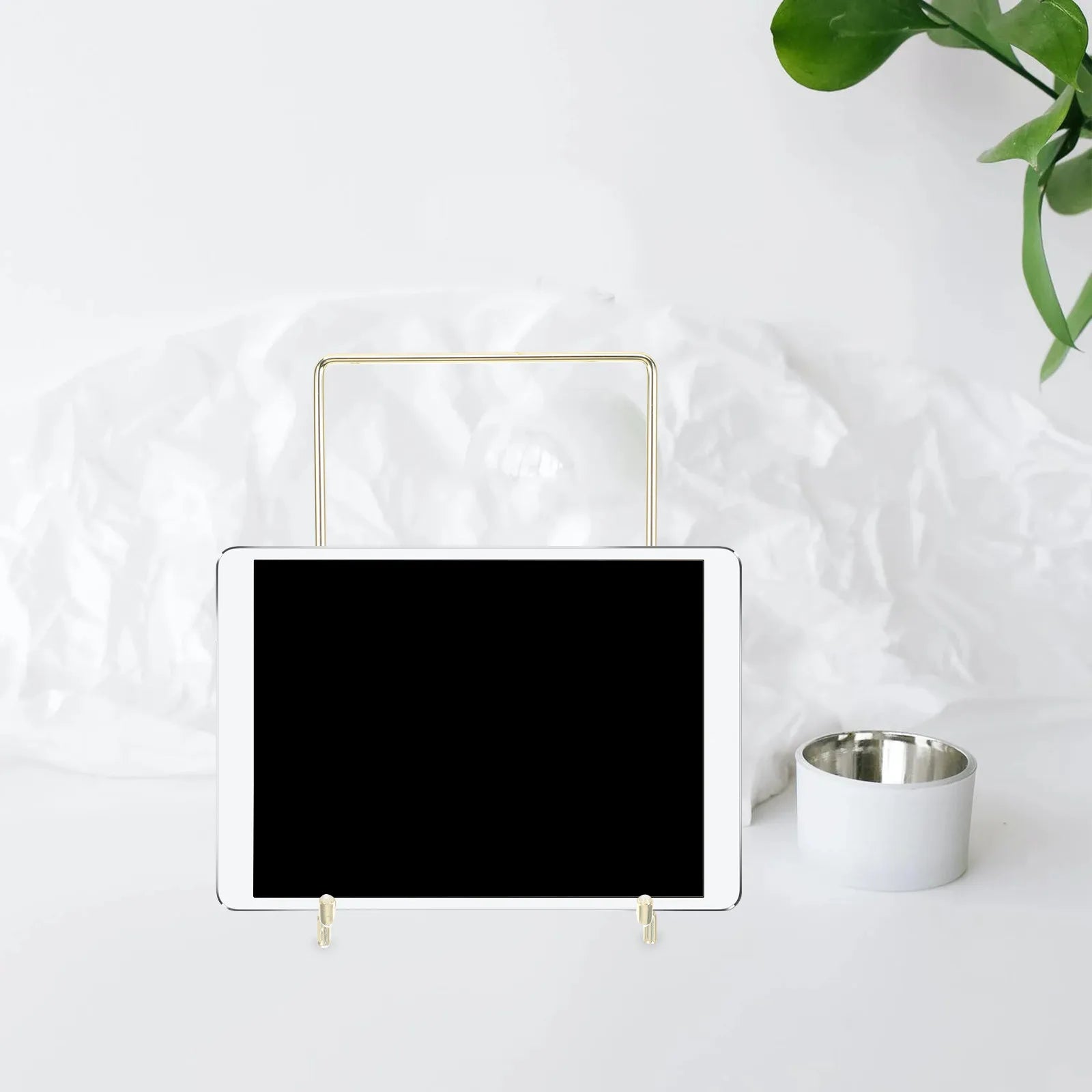 Premium Stainless Steel Display Stand for Picture Frames Books Artwork Plates Cookbooks Easy Tilt Angle Stable Base Decorative