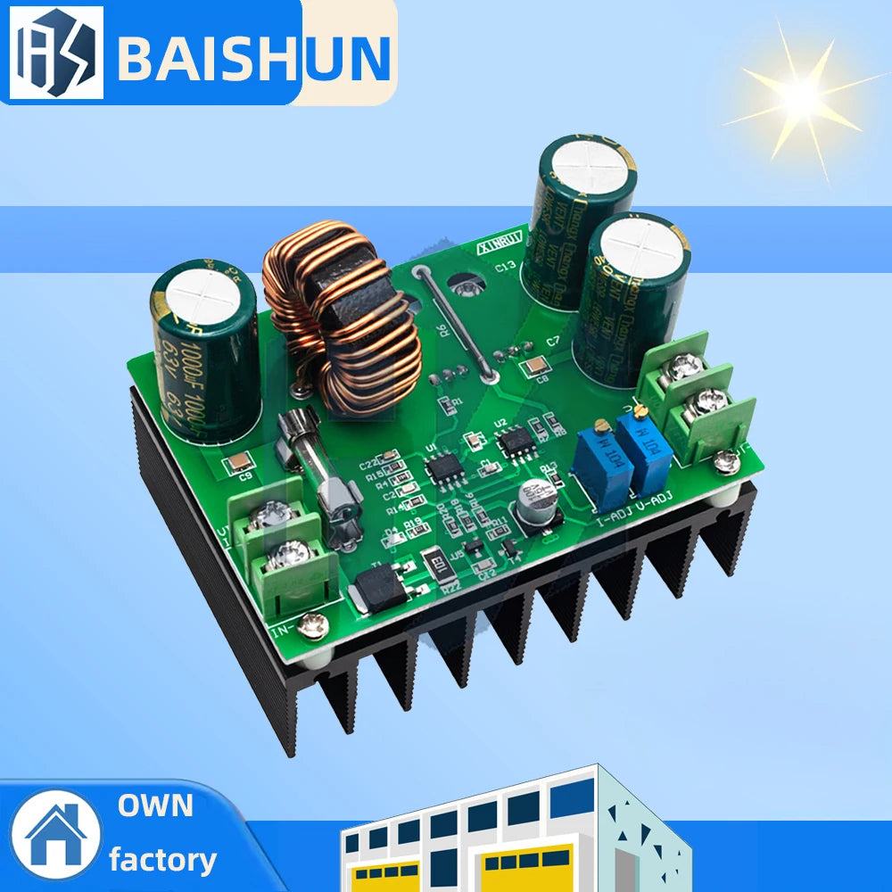 High-Efficiency 600W DC-DC Boost Module: 9-60V Input to 12-80V Adjustable Output – Constant Voltage & Current Modes Included Zpaxo