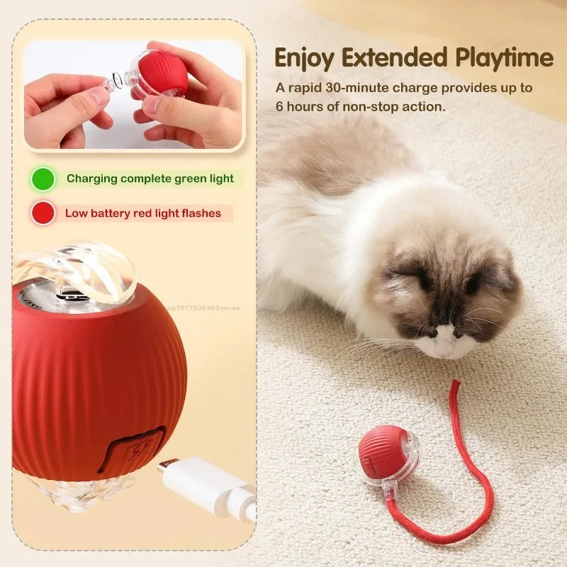 Cat Interactive Ball Training Self-moving Kitten Electric Cat Ball Toys Electronic Automatic Rolling Magic Ball Toys for Cat Zpaxo