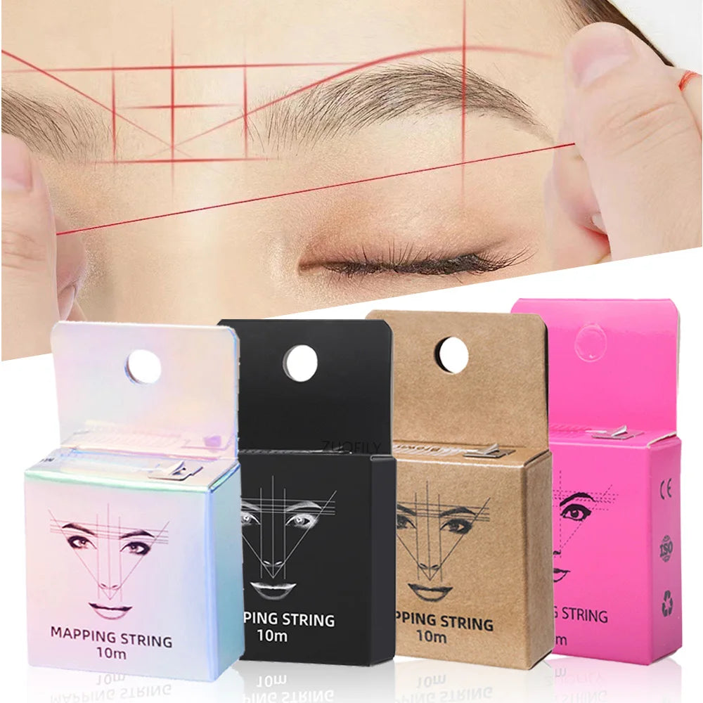 5 Colors Tattoo Thread Eyebrow Marker Thread Tattoo Brows Ruler Auxiliary Line Drawing With Ink Positioning Mapping Line Box Zpaxo