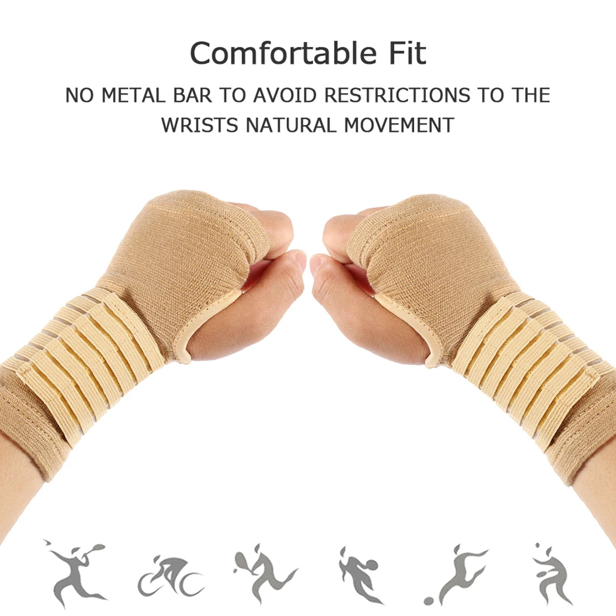 2/4PCS Sports Safety Wristband Elastic Bandage Wrist Guard Support Arthritis Sprain Band Carpal Protector Hand Shaping Sweatband Zpaxo