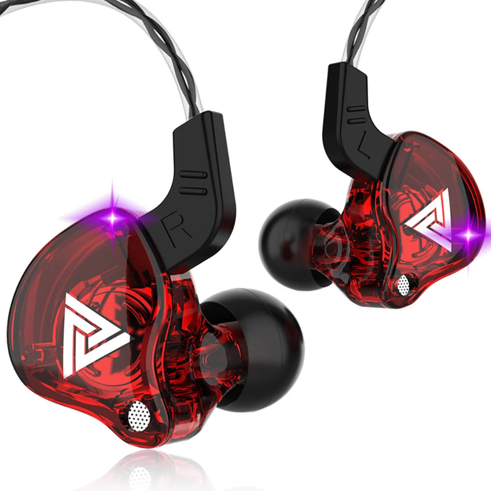 Maerknon AK6 HiFi Wired Earphones – Copper Driver Bass Earbuds Wired In-Ear Earphones Zpaxo Red